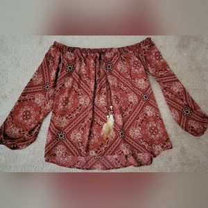 Berry N Cream Bandana Print Top